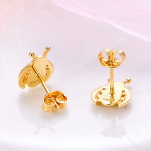 NEW S925 Ladybug Post Earrings - Picture 4 of 7